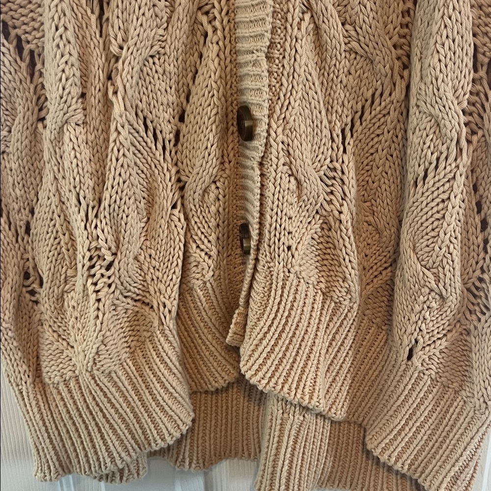 DR2 Beige Open-Front Cardigan - Picture 5 of 7